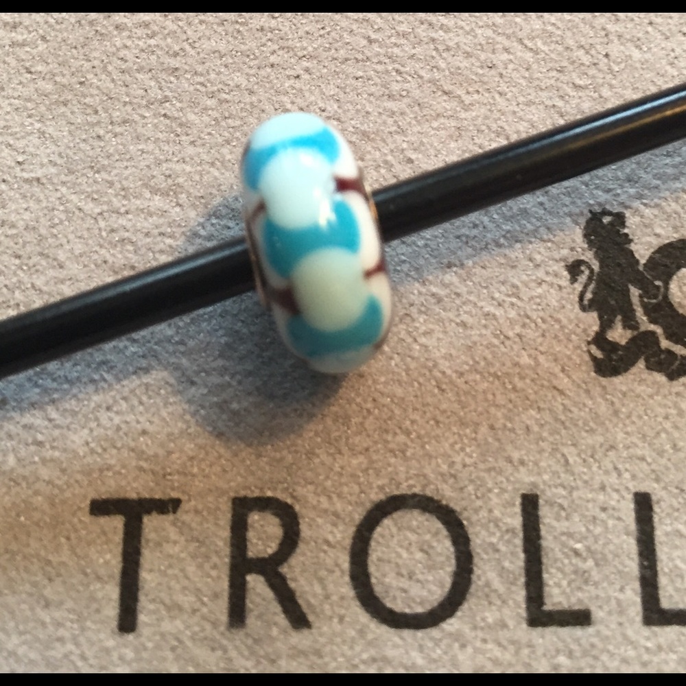 Trollbeads glass bead with silver core.